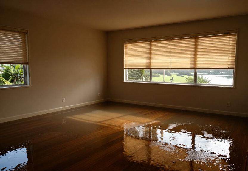 Wet carpet in Canada Bay apartment before drying